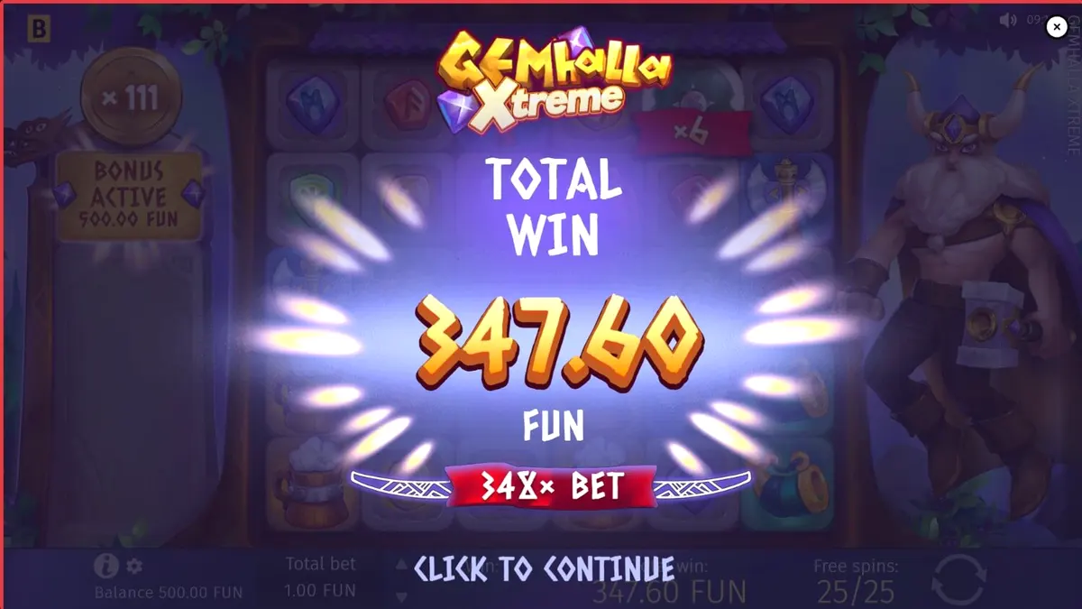 Thor berdiri di depan pohon kehidupan dalam slot Gemhalla Xtreme yang penuh warna